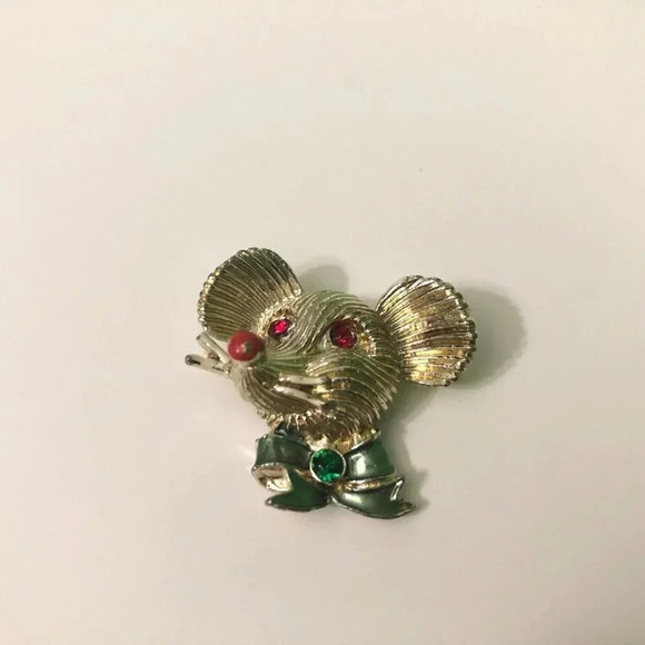 Vintage Hollywood  Mouse Head Pin Brooch - Picture 11 of 11